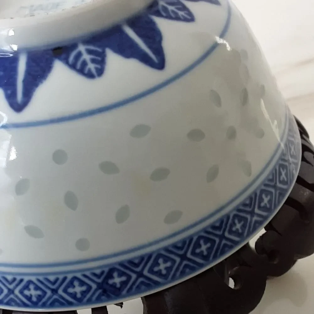 JINGDEZHEN DRAGON RICE BOWL BLUE/WHITE PORCELAIN 4.5